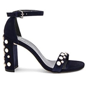 Stuart Weitzman Morepearls Heel Navy 8